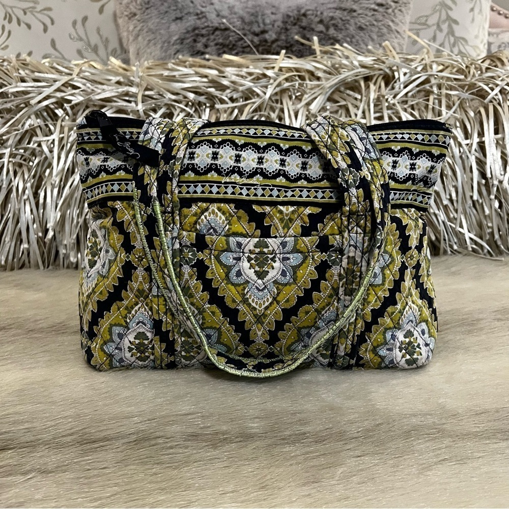 VERA BRADLEY Cambridge 2007 Little Betsey Y2K Navy Green Quilted 2 Straps Zipper